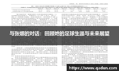 与张娜的对话：回顾她的足球生涯与未来展望